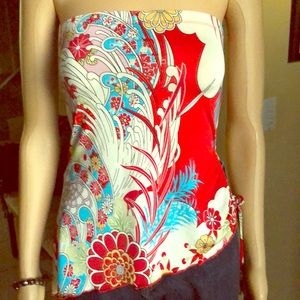 SI Strapless stretchy rayon top